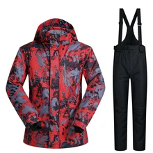 Зимний мужской лыжный костюм, ветрозащитные водонепроницаемые теплые зимние куртки и штаны для катания на лыжах, сноубординга