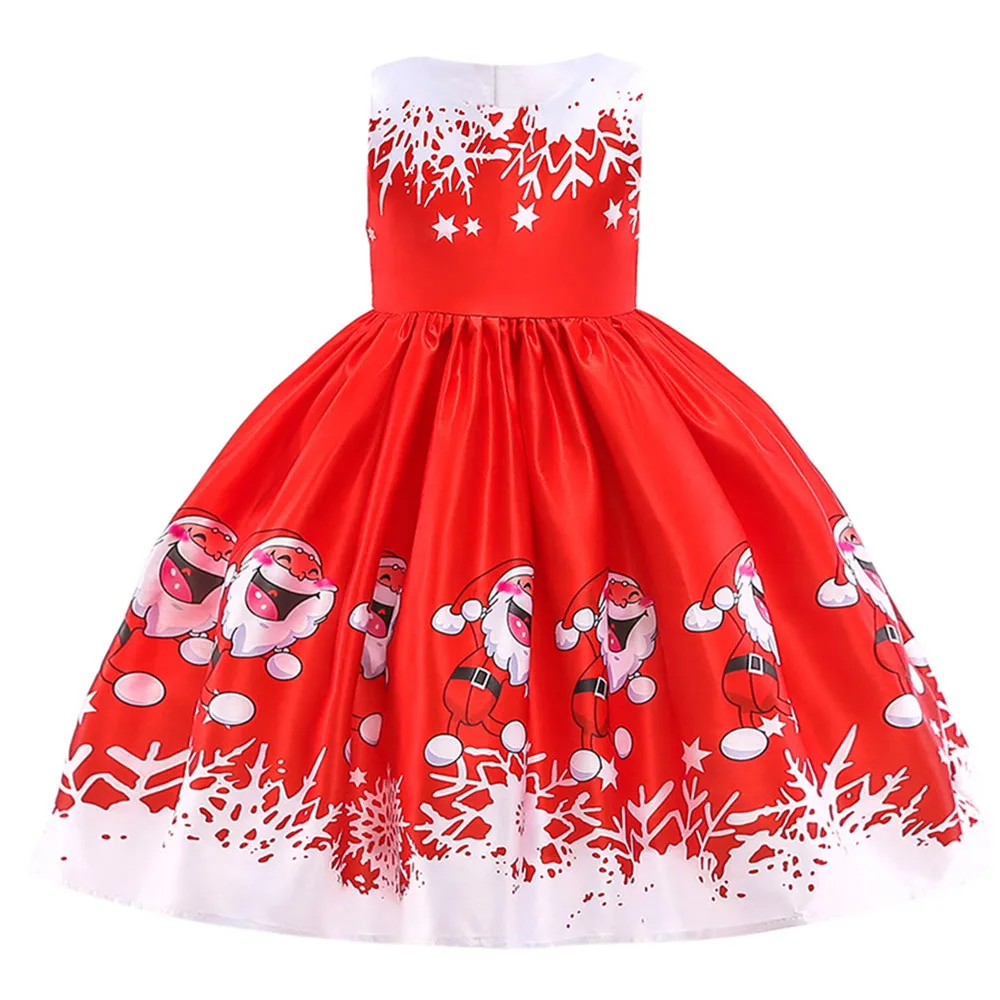 Нарядное рождественское платье Санты для маленьких девочек; зимняя Праздничная детская одежда со снеговиком; рождественские вечерние Детские костюмы из тюля; 1N5