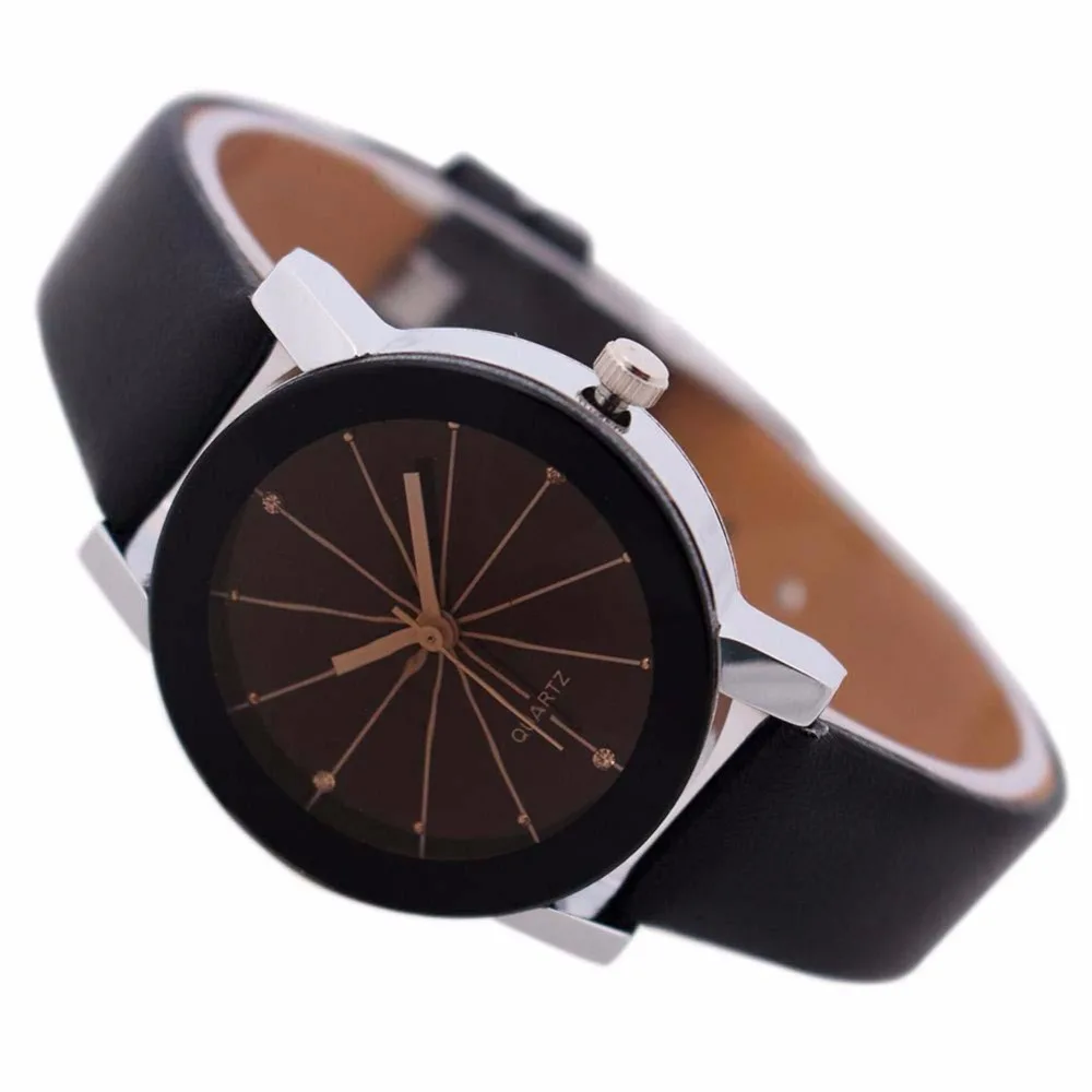 2016 Fashion Band Quartz Analog Wrist Watches High quality Casual Men Women Leather for Lover A 3