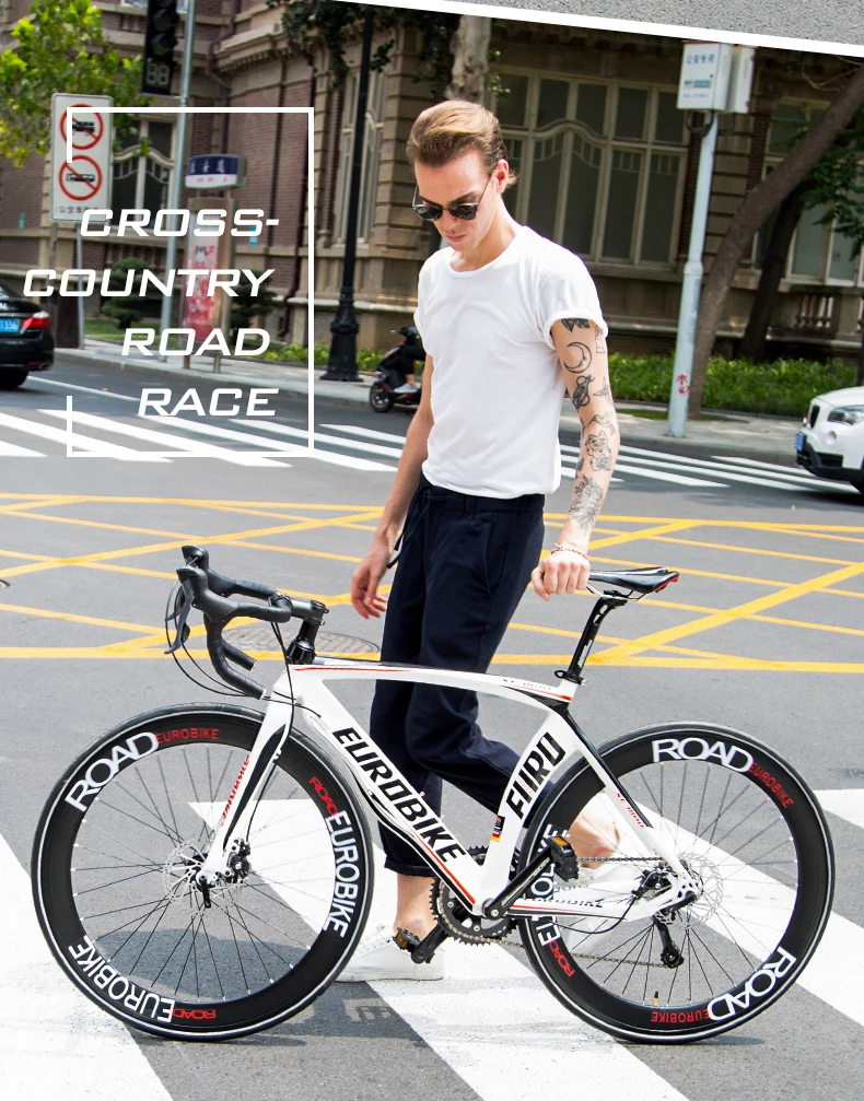 Best EUROBIKE Road Bikes Aluminum Frame Shimano 16 Speed 700C Inches Wheel 2