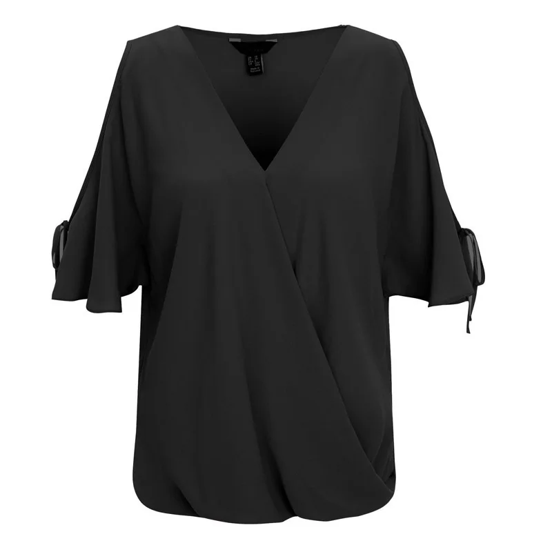 Женские блузки летняя шифоновая блузка с открытыми плечами Blusa Feminina топы модная