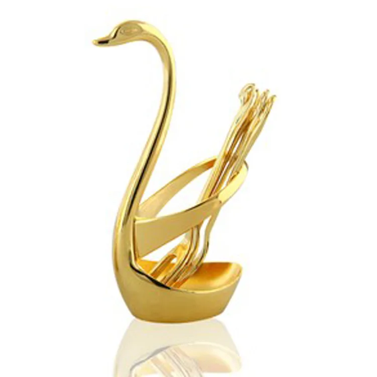 Ложка в форме лебедей вилка стойка салатная Вилка для фруктов и десертов Лебедь