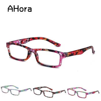 

Ahora Retro Floral Reading Glasses Women Lady Anti-fatigue Resin Lens Reading Eyewear Mens Square Presbyopic Glasses +1.0~+4.0