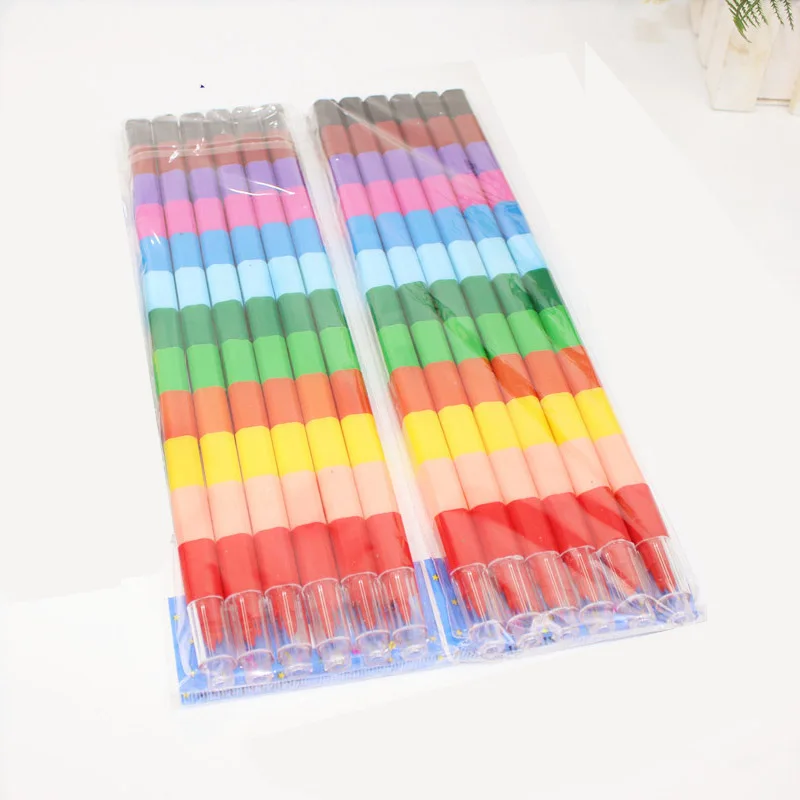 12 цветов окрашенные карандаши для рисования милые масляные пастельные красочные строительные блоки карандаш для детей граффити инструменты для рисования искусство поставка