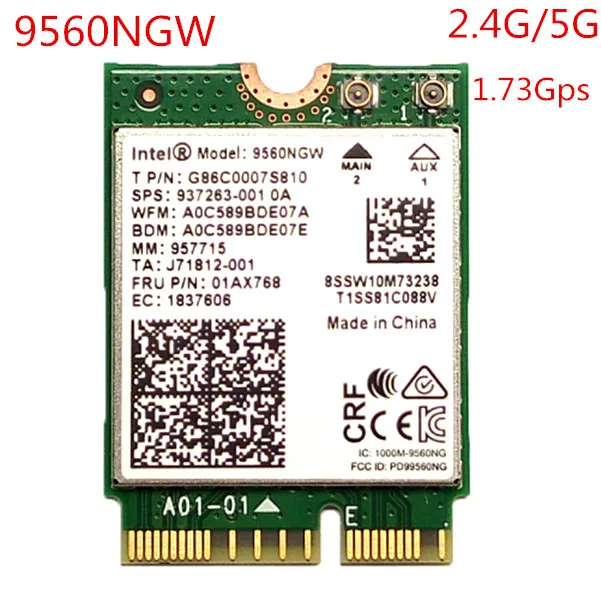 Двухдиапазонный беспроводной AC 9560NGW 802.11ac NGFF Key E 2 4G/5G 2x2 WiFi карта Bluetooth 5 для 937265-001