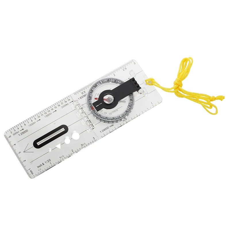 

Foldable Navigation Camping Baseplate Compass Ruler Map