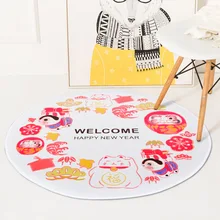 Китайский стиль мультфильм красный круглый ковер ковры гостиная фестиваль свадебный Декор Пол коврик компьютерный стул журнальный столик область Tapete