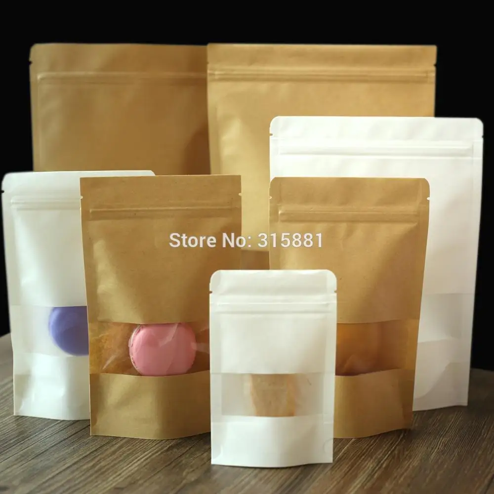 

Kraft paper zip lock bag,Stand up wedding favor bag Cofee kraft bag Zip lock tea bag Food packaging Kraft zipper 10pcs/lot