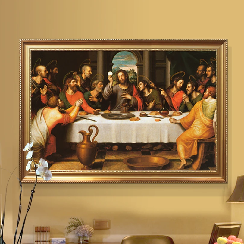 last painting jesus christ supper canvas decoration living oil poster caudros