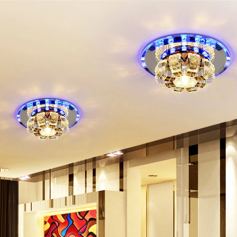 

Corridor Mirror Ceiling Lamp Aisle Veranda Lighting Contemporary Crystal Surface Mounted LED Ceiling Lights For Living Room L96