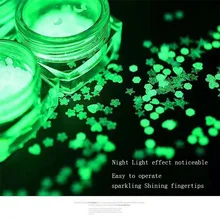 

4 Bottle/1 Box Fluorescent Luminous Nail Art Sequins 1.5mm 3mm Ultra-thin Nail Glitter