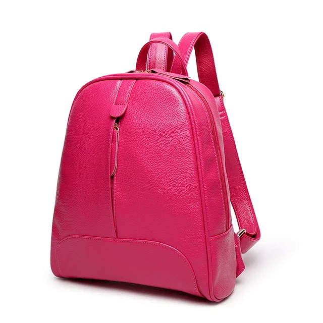 WESTERN AUSPICIOUS Bag Ladies Genuine Leather Women Backpack Solid