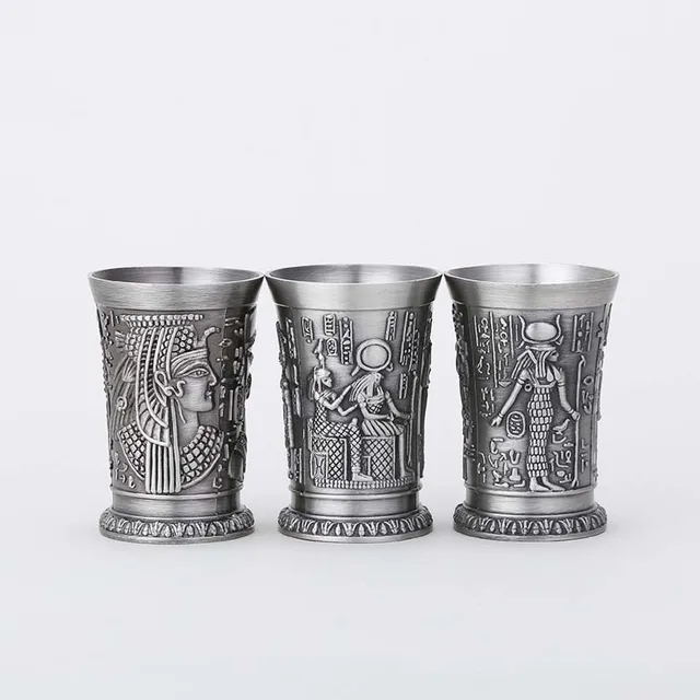 Ancient Egypt Metal Shot Glass 3 Pcs/Lot Bar Home Cocktail Liquor