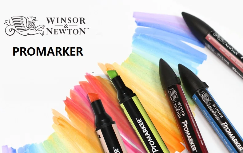 dedo do pé Redondo e Oblíqua Material de Arte Winsor & Newton Profissional Caneta Marcadora 6 e 12 Cores Dobro lado Desenho Marcador Caneta 2 Winsor & newton caneta marcador profissional 6