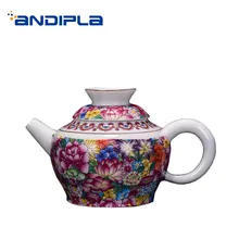 250/270 мл Цзиндэчжэнь ручной росписью эмалью Цвет Чай горшок ручной работы Керамика фарфоровая посуда для напитков Чай чайник для чайной церемонии отправлен друзей подарок