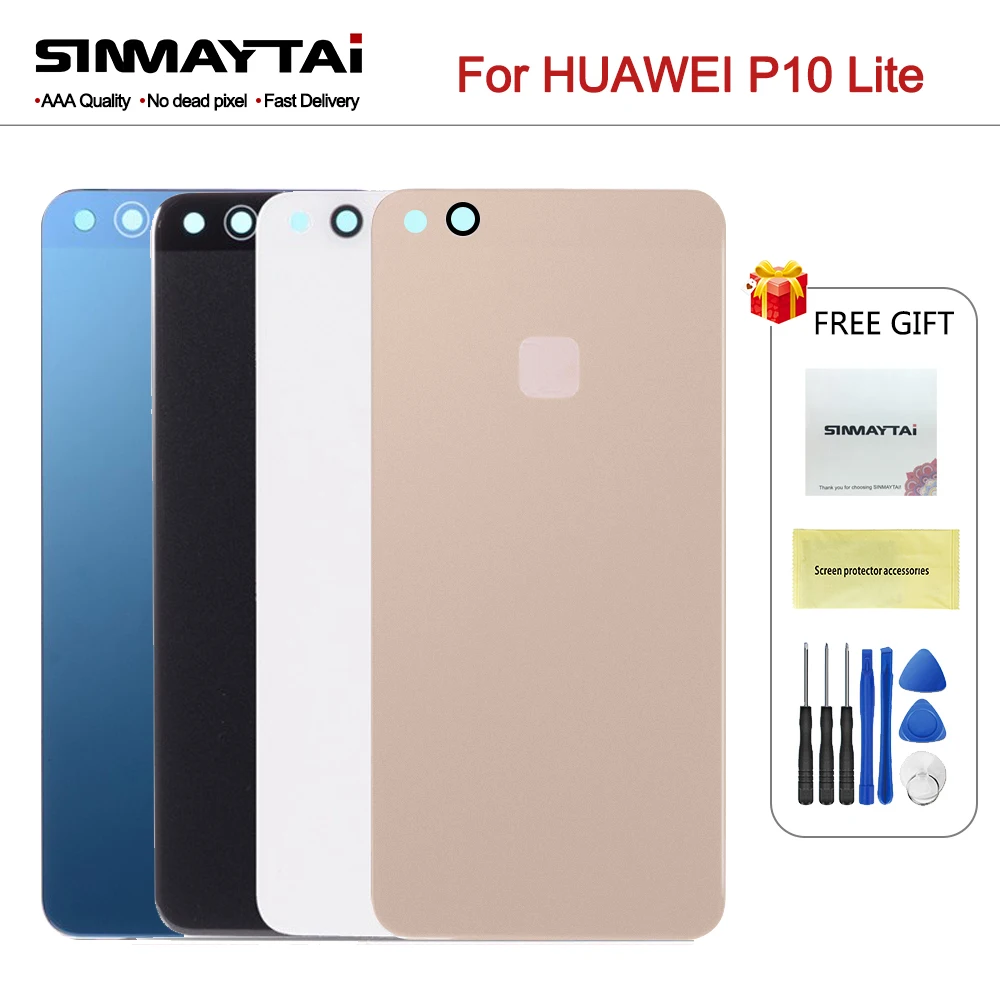 100% новый задний стеклянный корпус для Huawei P10 Lite задняя крышка батарейный отсек с