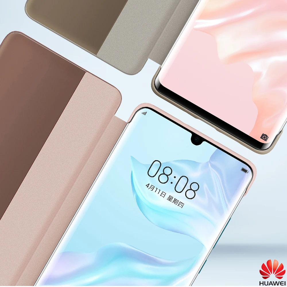 Huawei P30 Pro Flip Case Cover Original Official Huawei P30 Case Smart Touch Clear View Leather Phone Case P30Pro Funda Capa Bag