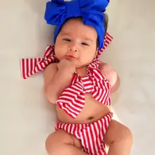 От 2 до 6 лет полосатый Дети маленьких Обувь для девочек комплект бикини Купальники для малышек купальный пляжный костюм 2 шт. летняя пляжная одежда Бассейны одежда