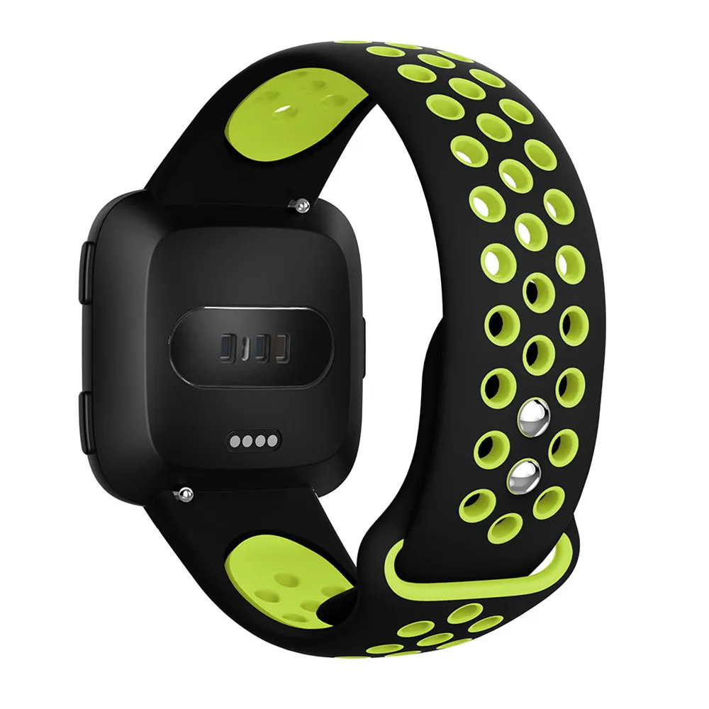 Силиконовый ремешок для Fitbit Versa, регулируемый спортивный браслет, дышащий ремешок для часов с отверстиями для воздуха, для Fitbit Versa 2 Watch
