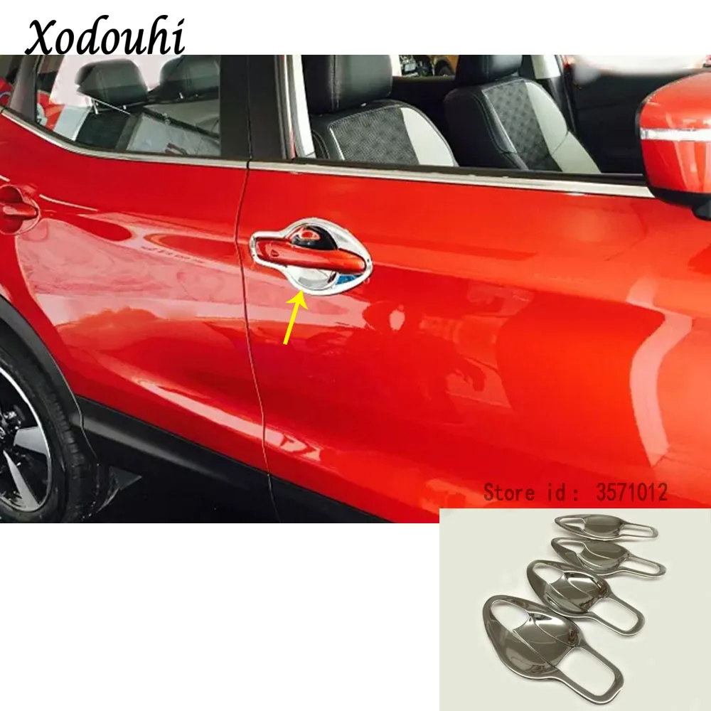 

car styling cover protection detector trim ABS chrome external Bowl stick lamp frame 8pcs For Nissan Qashqai 2016 2017