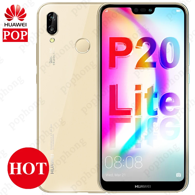 Глобальная прошивка Huawei P20 Lite Nova 3e смартфон 4 Гб 64 Гб/128 ГБ 5 84 дюйма Android 8 0