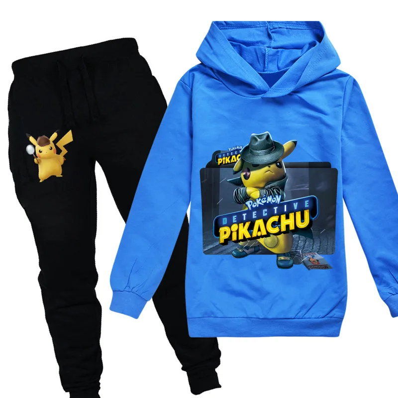 POKEMON GO Detective Pikachu/детская одежда для мальчиков и девочек осенний Свитшот комплект