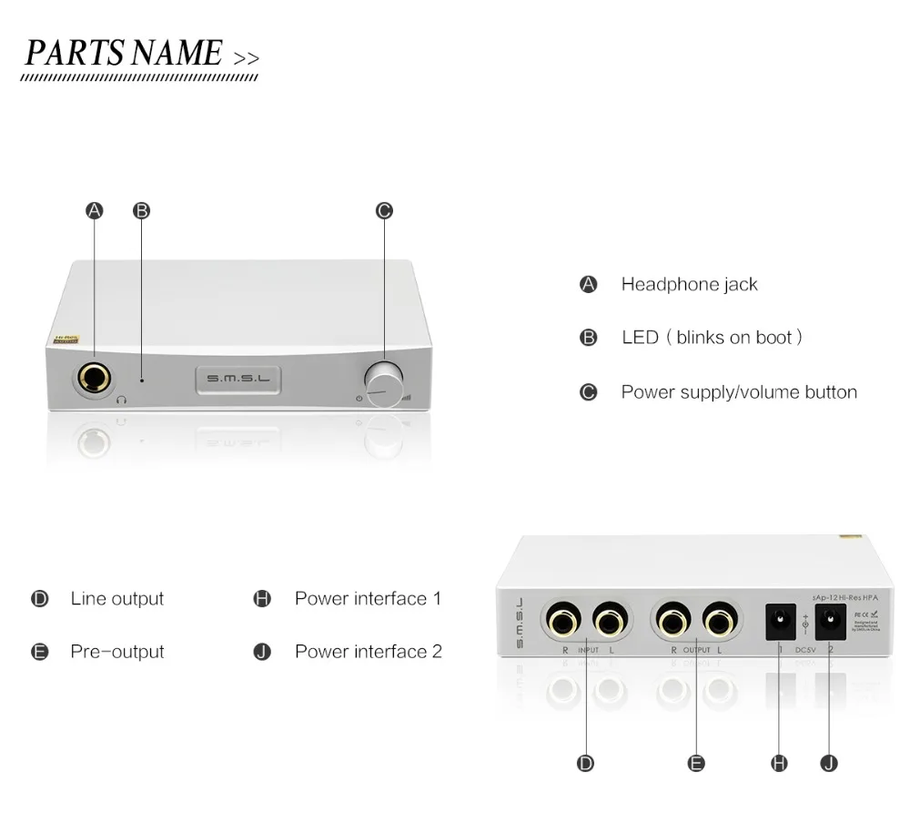 Новейший SMSL SAP-12 класс A/B высокопрочный HIFI усилитель для наушников усилитель RCA вход/выход 6,35 мм выход для наушников