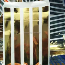 1500 шт Золотая фольга полосатый бумажный пакет модная сумка для свадьбы на заказ душ для конфет и печенья буфет сумки