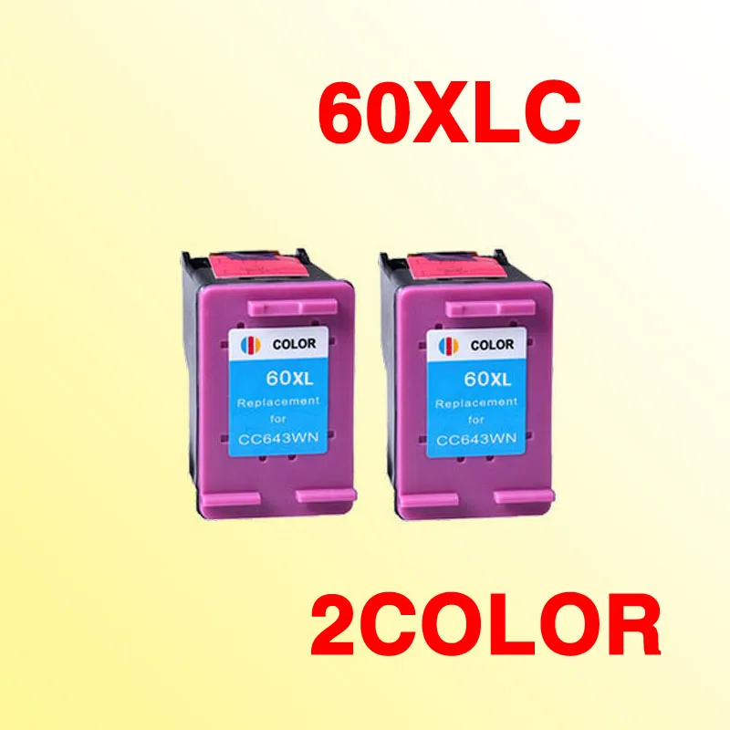 

2x compatible for60 ink cartridges compatible for 60 60xl Deskjet C4635 C4640 C4650 C4680 printer