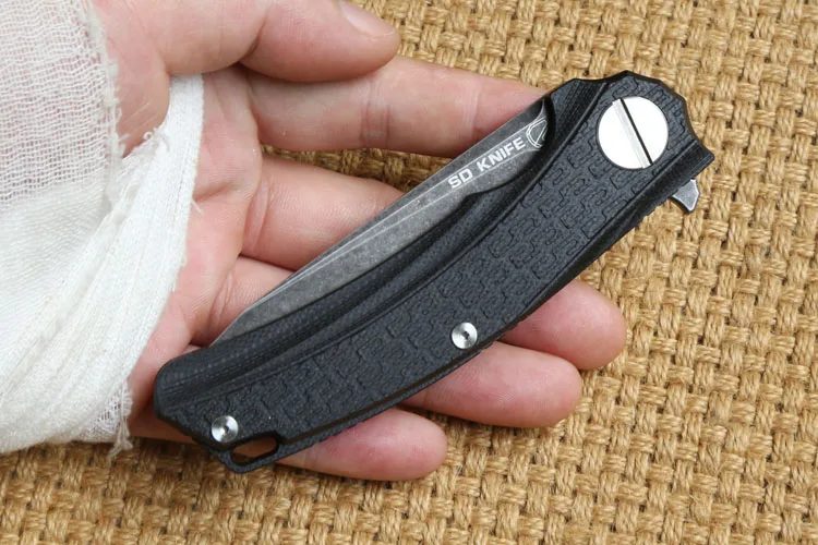 Складной нож STEDEMON BG01 Flipper клинок 12C27 KVT с шариковым подшипником рукоятка G10 для