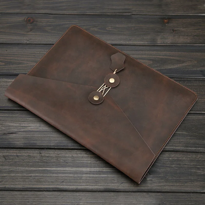 

For iPad 2018 Laptop Bag Genuine Digital Cowhide Bag For Apple Computer Case Shockproof Waterproof Leather Clutch free shipping