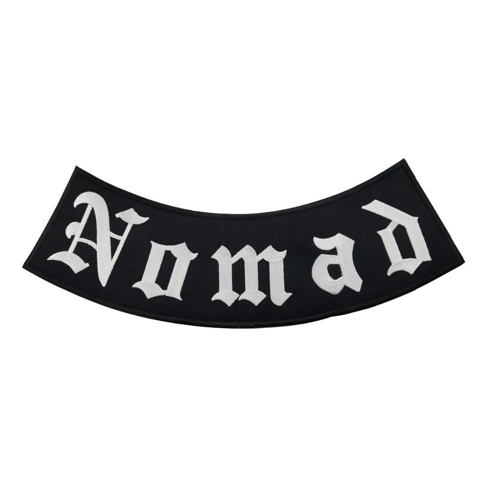 Outlaw USA Rocker Nomad Vest Rider Embroidered Iron On Back of Jacket Patch Black twill fabric Free Shipping DIY Eco-Friendly(1)