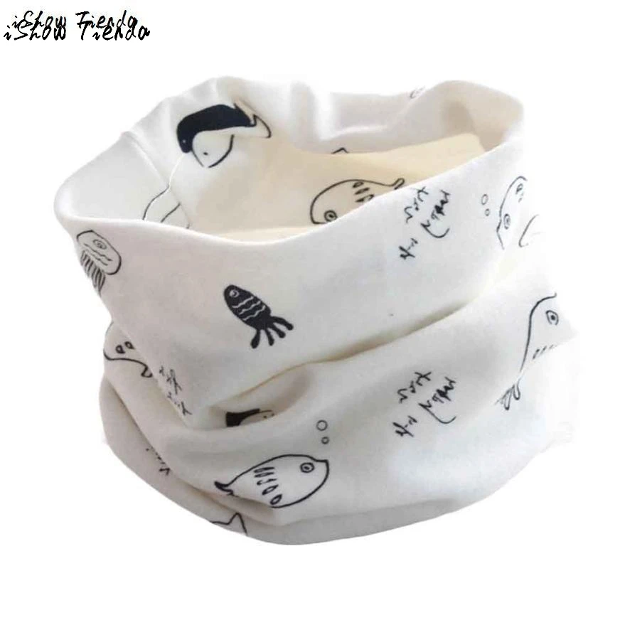 Scarves Kid Multi Use Small Fish Printing Cute Scarf for Baby Head Scarf Bandanas Ponchos And