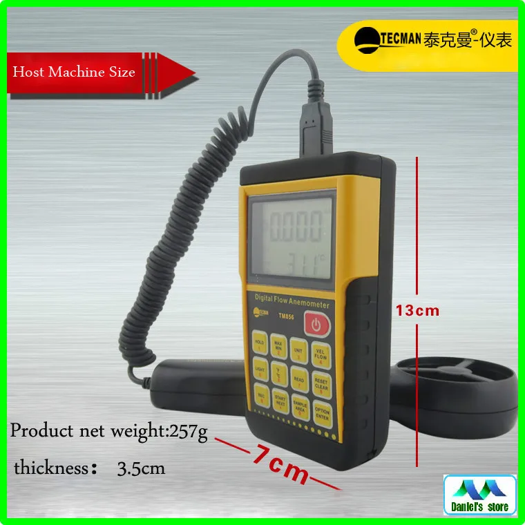 

TD856 Professional type anemometer wind speed meter Wind speed range:0.3~45m/S ir flow rate instrument anemograph free shipping