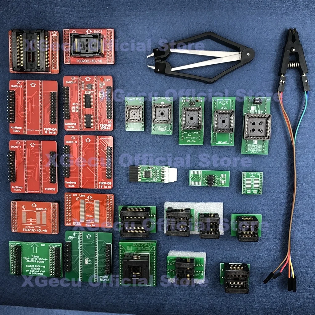 

SPI driver QFP32 SOP8/16/20 SSOP8 PLCC TSOP NAND adapter kit for XGecu TL866II Plus USB Universal Programmer SPI Flash EEPROM