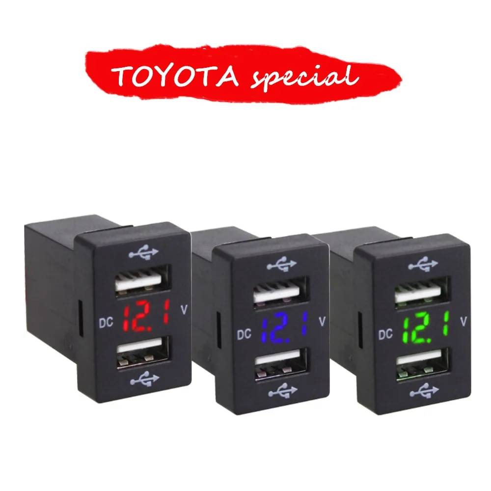 Напряжение раннее предупреждение 3.1A 2 USB интерфейс разъем зарядное устройство адаптер для Toyota DC преобразователь мощности зарядки iPhone Мобильный