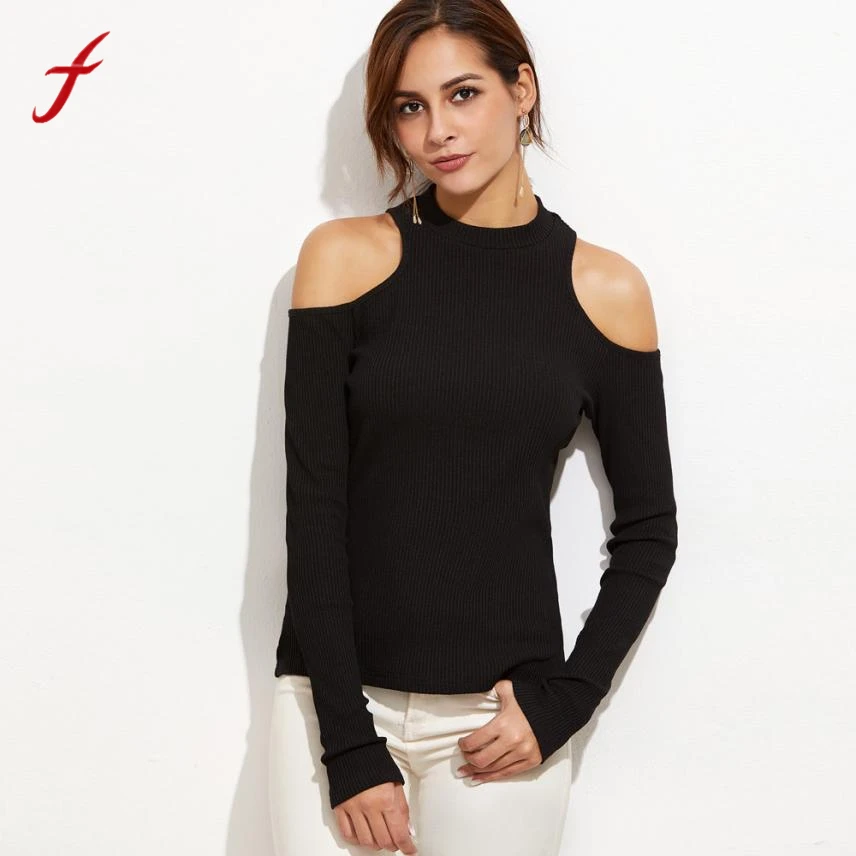 

Sexy Womens Long Sleeve O Neck Off The Shoulser Sweatshirt