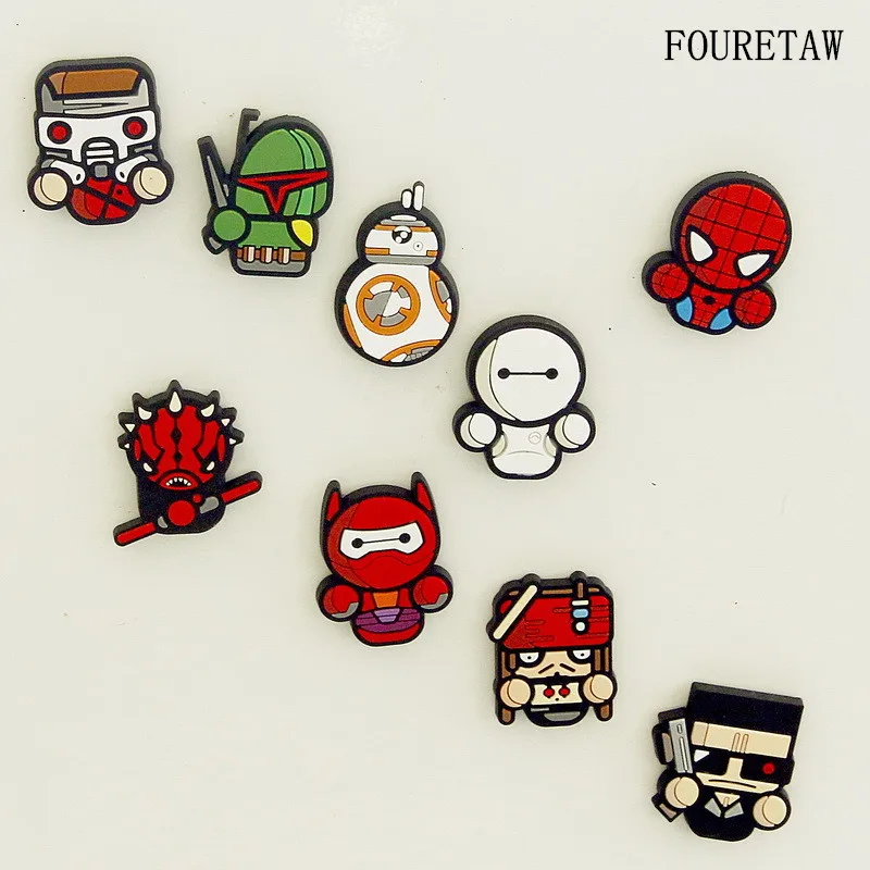 

9 Pieces/set Cartoon Avengers Cute Star Wars Star Lord BB8 Jack Sparrow Fridge Magnets Education Kids Toys Souvenir Wall Sticker