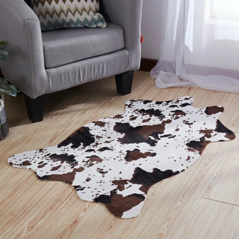 Imitation Milk Cowhide Zebra Skin Mat Bedroom Carpet Fiber