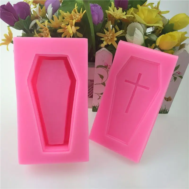 1 Set 3D Cross Coffin Skeleton Skull Silicone Mold for Fondant Resin DIY Resin Jewelry Making Craft Tools Gifts