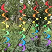 На открытом воздухе Радужная Спиральная Ветряная мельница Windsock садовая декоративная вращающаяся переносная ветровая Спиннер цветная лента Вязание Складной SN1365