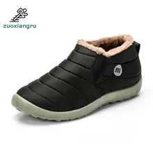 Zuoxiangru Men Walking Shoes Male Lightweight Winter Shoes Warm Fur Snow Outdoor Shoes