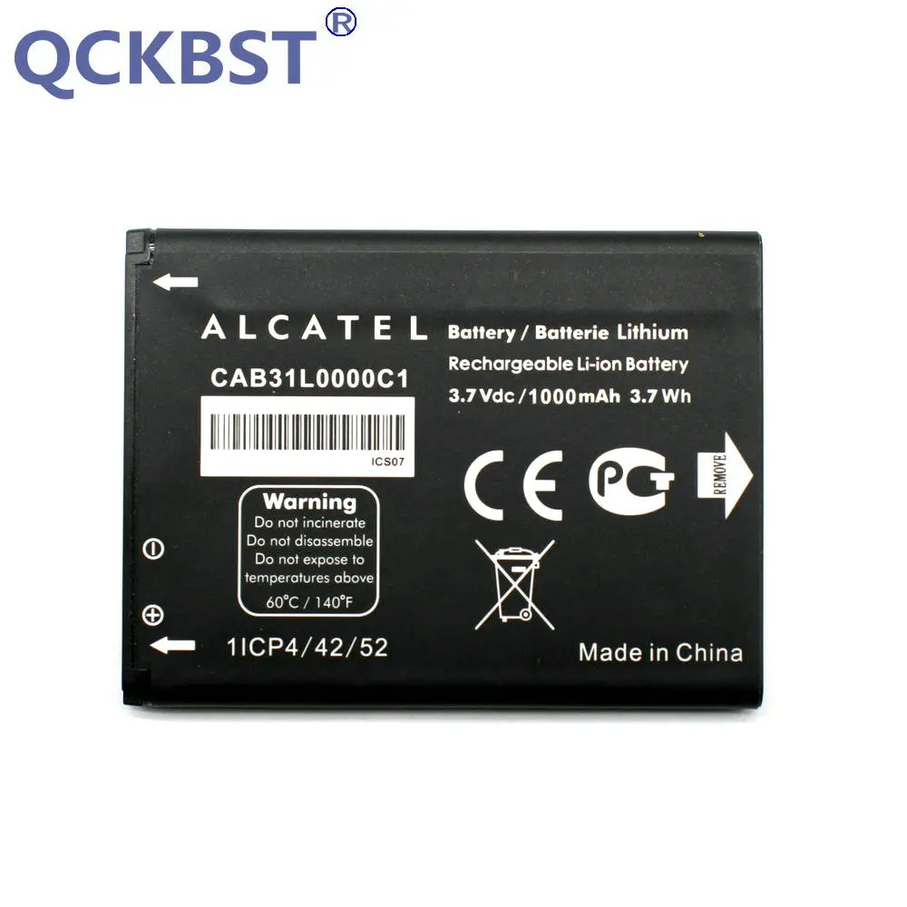 

New CAB31L0000C1 CAB31L0000C2 1000mAh Battery For Alcatel i808 TCL T66 A890 Mobile Phone+Tracking code