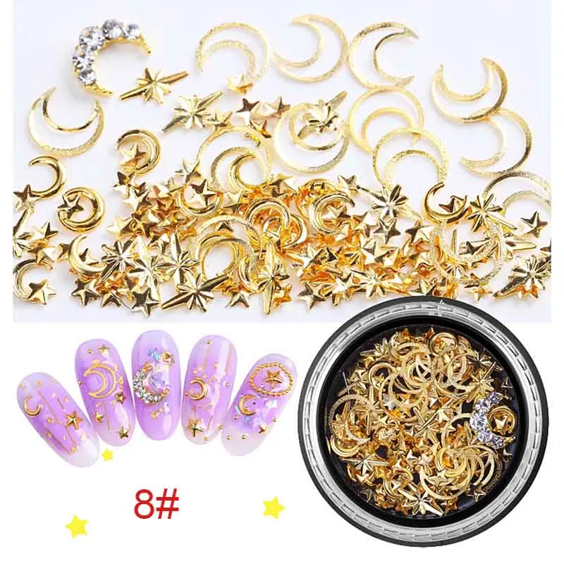 

Fashion 3D Nail Art Decorations Alloy Nail Art Decorations Mixed Shaped Crystal Nail Tips Polishing Beads DIY Manicure Tool