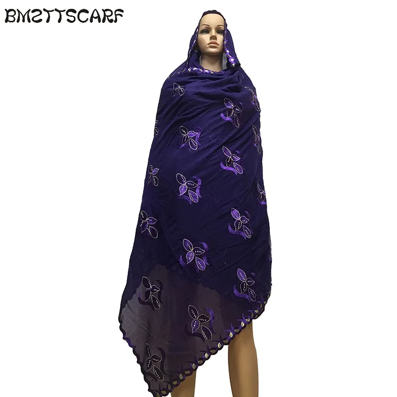 В африканском стиле последнего поступления шарфы мусульманки шарф вышивка дизайн на спине модное дизайн большой хлопковый шарф для шали BM597