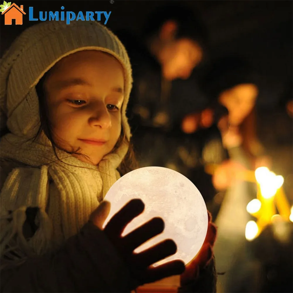 

LumiParty Night Light 3d Moon Lamp USB Charging Bluetooth Music Luna Moon Lamp Night Light Decoration Gift