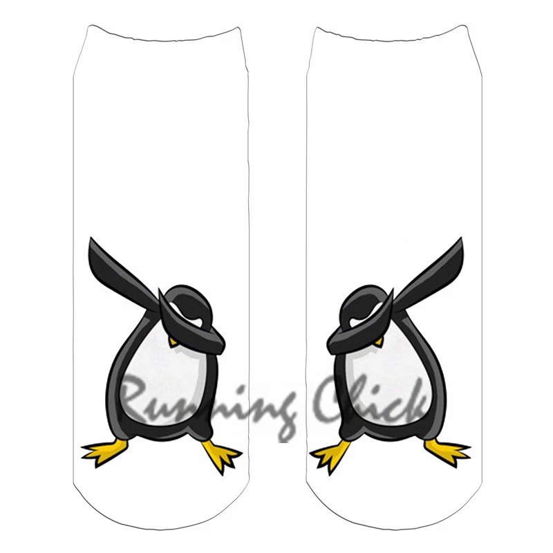 Носки для бега цыпленок мультфильм Пингвин животное бегущий цыпленок цифровой принт ножной браслет для женщин Новинка