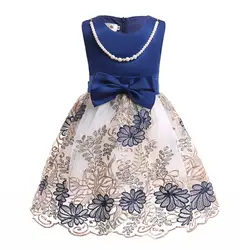 Красивое платье для маленьких девочек дизайнерская детская одежда 2018 новый летний причастие Принцесса для свадьбы и праздника формальный