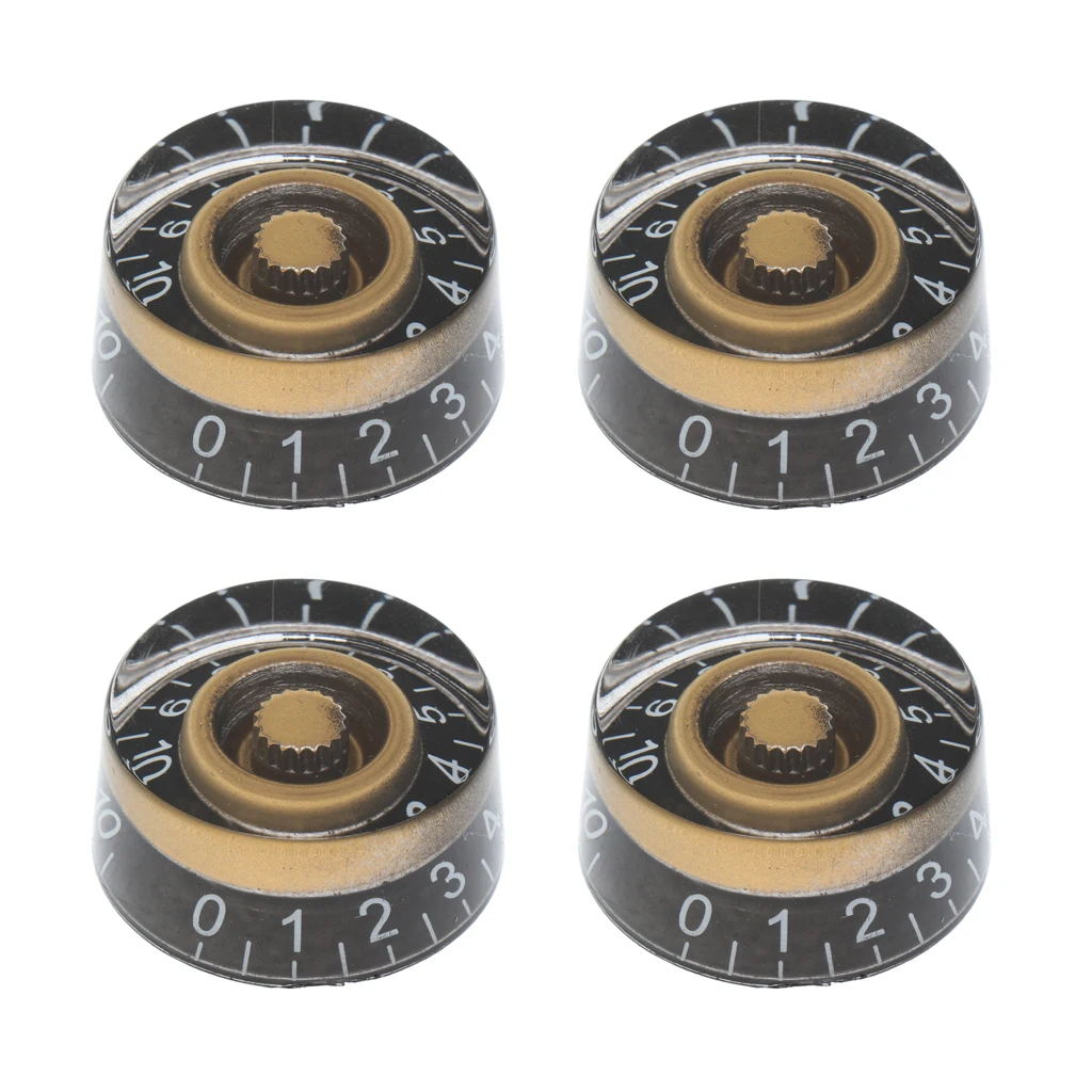 4 Piece Pot Knobs With White Numbers Speed ​​Knob For Les Paul Electric Guitar Stringed Instruments Guitar Parts & Accessories