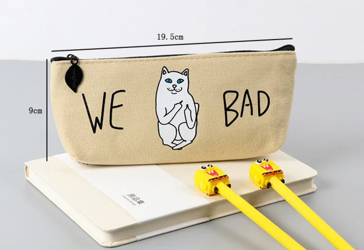 Тканевый чехол карандаш с рисунком Bad Cat органайзер для канцелярских товаров